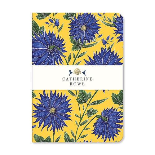 Museums & Galleries Catherine Rowe Blue Flowers Pattern lined lay-flat Notebook Journal, 5.75 x 8.25inch