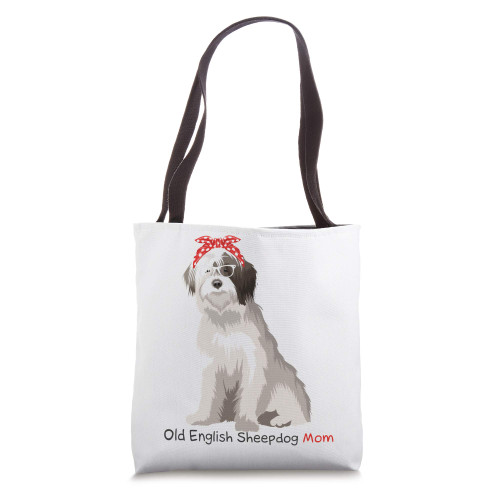 Old English Sheepdog Mom Retro Mothers Day Tote Bag