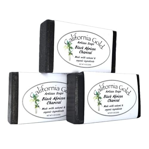 California Gold Artisan Soaps-Gold Line- Black African Charcoal Bar Soaps (3)