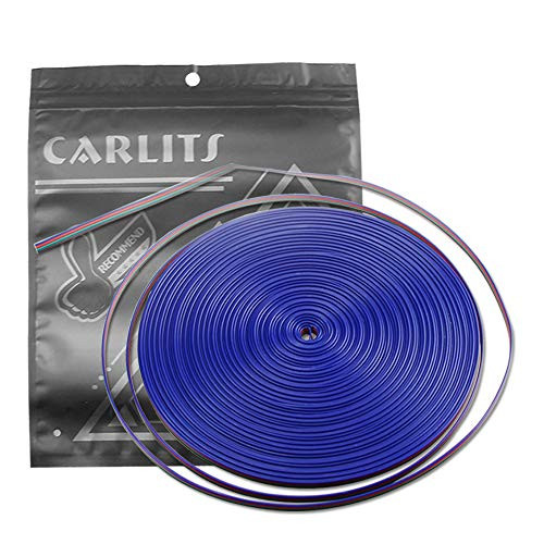 CARLITS 22AWG 4pin LED Electric Wire 22 Gauge 66ft 20m Conductor Extension Cable Line Cord for RGB LED Strip 5050 3528