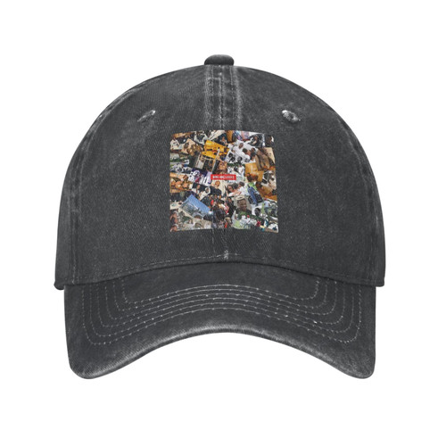 Meek Music Mill Casquette Men's Vintage Washed Baseball Cap Outdoor Adjustable Trucker Hat Classic Hip Hop Band Board Cap Black
