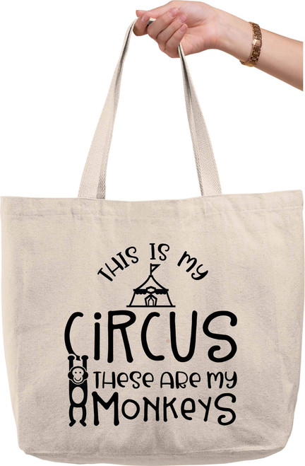 This is my circus these are my monkeys funny parent kids family Natural Canvas Tote Bag funny gift This is my circus these are my monkeys funny parent kids family Natural Canvas Tote Bag funny gift
