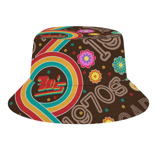 Retro 70s Bucket Hat for Men Women Fashion Fisherman Hats Summer Outdoor Sun Cap Packable Travel Beach Hats