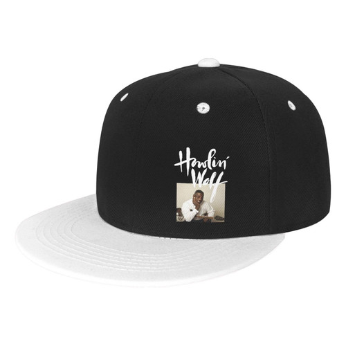 Howlin Wolf Baseball Cap Adjustable Flat Bill Snapback Caps Contrast Hip Hop Trucker Hat Dad Hats White