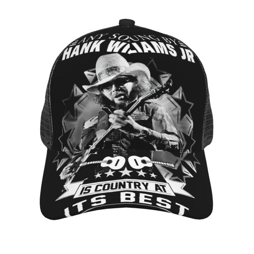 Hank Rock Williams Singer jr Baseball Cap Hat Golf Dad Hat Adjustable Cap for All Seasons Gifts for Women Men Vintage Outdoor Cap Trucker Hat Unisex Outdoor Headwear for Hiking Black