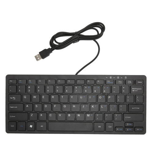 EBTOOLS Mini Wired Keyboard, Small Ultra Thin 78 Keys USB Keyboard, with Scissor Keys, Plug and Play, Keyboard for Business Office Home Laptop (Black)
