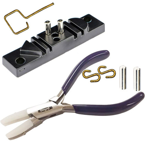 Wire Bending Jig Tool Wire Bender & Flat Nose Pliers Nylon Jaws Wrapping Kit