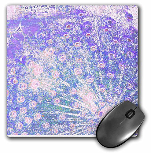 3dRose LLC 8 X 8 X 0.25 Inches Purple Peacock Art Mouse Pad (mp_26167_1)