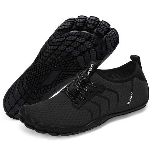 Racqua Water Shoes Quick Dry Barefoot Beach Aqua Sport Swim Surf Pool Hiking Diving Walking for Men Women Black 9.5 W/8.5 M Racqua Water Shoes Quick Dry Barefoot Beach Aqua Sport Swim Surf Pool Hiking Diving Walking for Men Women Black 9.5 W/8.5 M