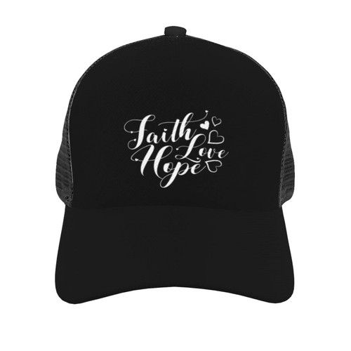 Jesus Caps Faith Cross Hope Love Christian, Jesus Christ is Faith Hat Baseball Cap Adjustable Funny Fashion Trucker Hats for Men Women Black