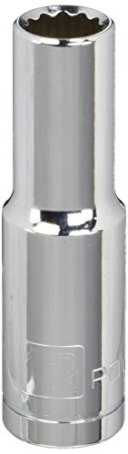 Powerbuilt 940153 1/2" Dr. 12 Pt. Metric Deep Well Socket, 12mm