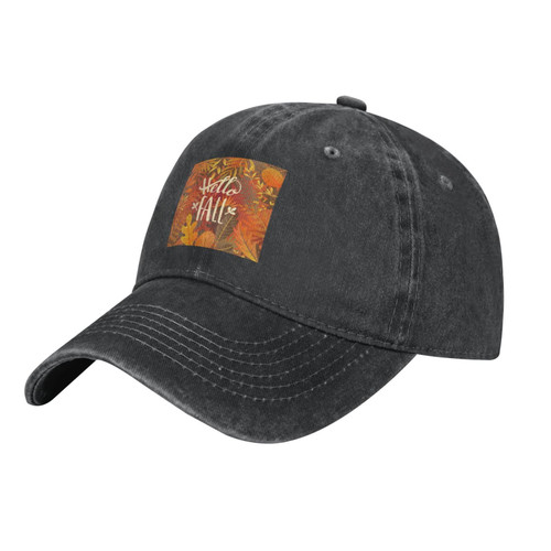 Happy Fall Harvest Maple Leaf Hat for Men Women Vintage Washed Baseball Dad Cap Trucker Hats Adjustable Caps Black
