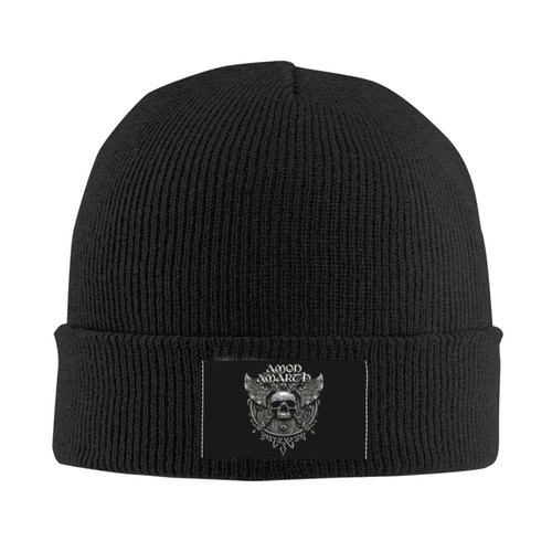 PYGLAIUFFQG Amon Amarth Knit Hat Beanie Hat Embroidery Soft Winter Warm Slouchy Knit Cap for Man Women Outdoor Beanie Cap Black