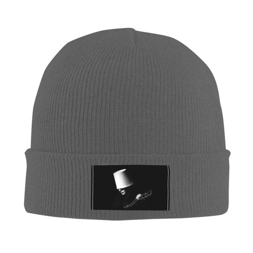 PYGLAIUFFQG Buckethead Knit Hat Beanie Hat Embroidery Soft Winter Warm Slouchy Knit Cap for Man Women Outdoor Beanie Cap Deep Heather