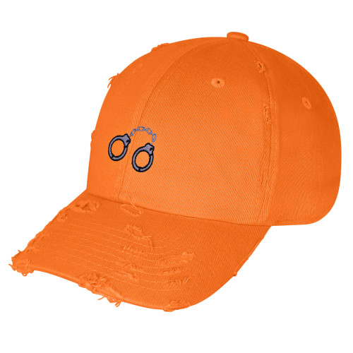 JPAK Handcuffs Vintage Dad Hat Frayed Embroidered Cap Police Prisoner Orange