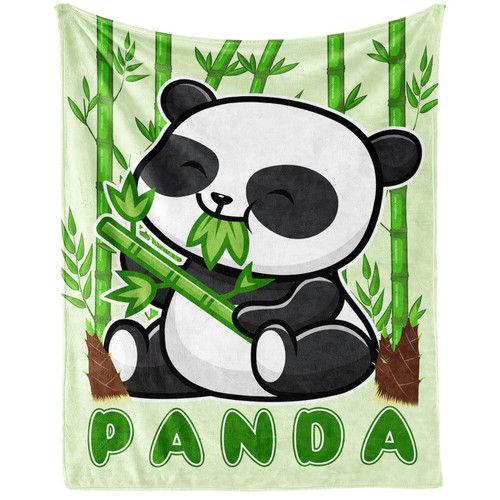 CaomeiWu Panda Throw Blanket, 40" x 30" Flannel Cute Pandas Themed Stuffed Animal Green Throw, Soft Nap Throw Blanket for Home, Office for Boys Girls Women Panda Lovers Gifts