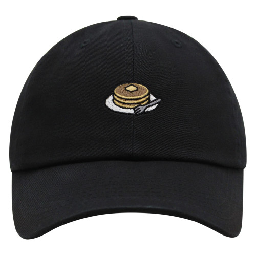 JPAK Pancakes Premium Dad Hat Embroidered Baseball Cap Foodie Breakfast Black