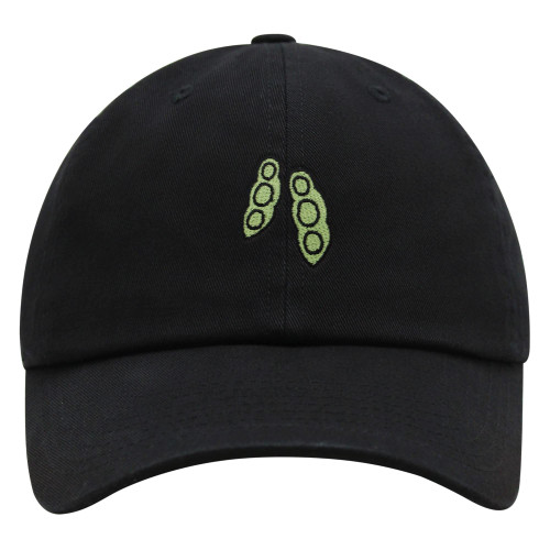 JPAK Pea Pod Premium Dad Hat Embroidered Baseball Cap Fruit Black