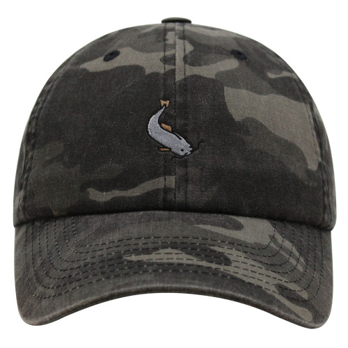 JPAK Catfish Premium Dad Hat Embroidered Baseball Cap Seafood Black Camo