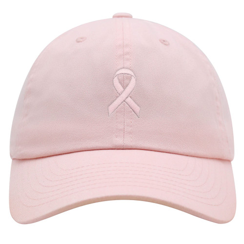JPAK Pink Ribbon Premium Dad Hat Embroidered Baseball Cap Breast Cancer