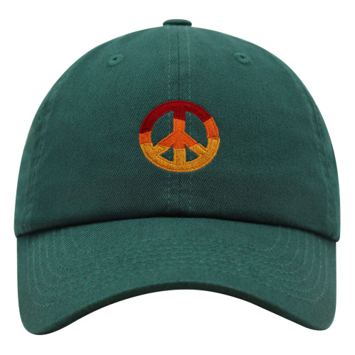 JPAK Peace Symbol Premium Dad Hat Embroidered Baseball Cap Hippie Logo