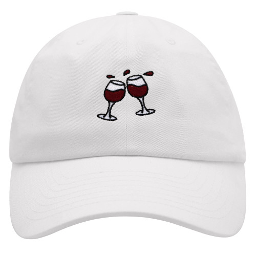 JPAK Two Cups of Wine Premium Dad Hat Embroidered Baseball Cap Red Wine Grape
