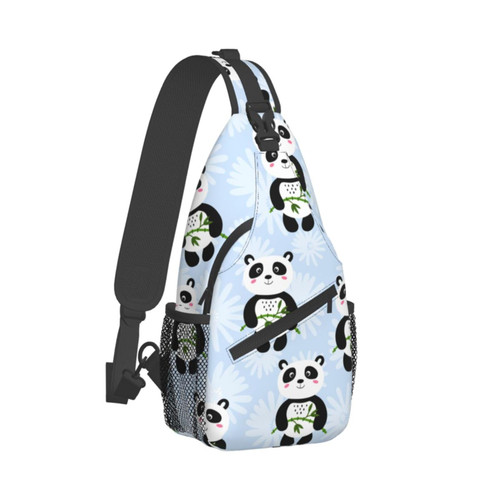 Panda Crossbody Sling Backpack Sling Bag Casual Belt Bag Chest Bag Daypack for Travel Hiking Cycling