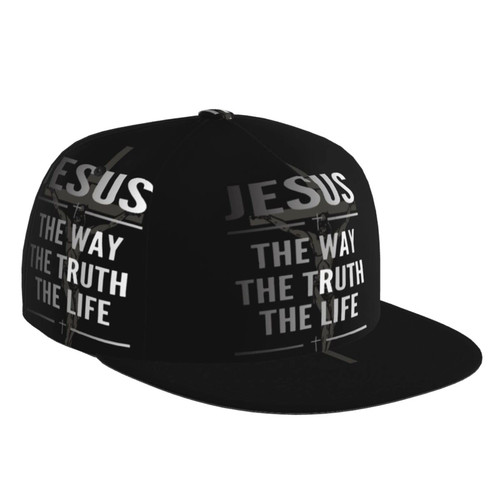Jesus Baseball Cap Christian Hat Fashion Flat Bill Brim Adjustable Hats Cross Cap for Women Men