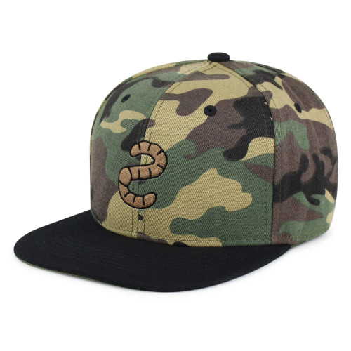 Worm Simple Hip-Hop Snapback Hat Embroidered Baseball Cap Insect