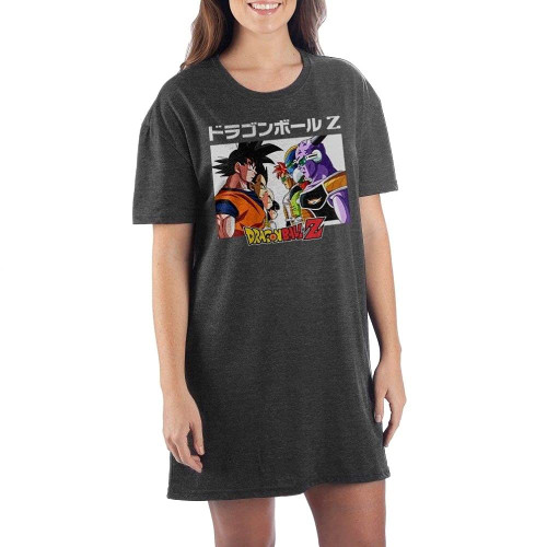 Dragon Ball Z Anime Cartoon Characters Juniors Grey Graphic Tee Shirt-XL