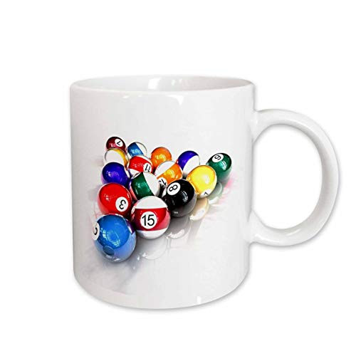 3dRose Billiards Balls Pool Mug, 11-Ounce