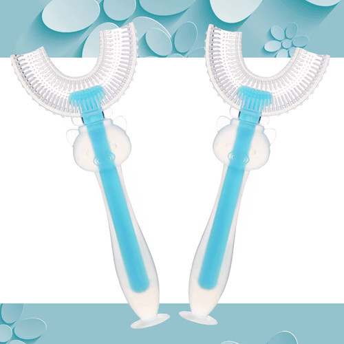 U Shaped Toothbrush Kids 2 Pack, Toddler Toothbrush Age 2-6, Manual Whole Mouth Toothbrush With Cute Pig Handle for Kids Children, 360 Soft U Shaped Toothbrush for Toddlers Oral Cleaning, (Bluex2) U Shaped Toothbrush Kids 2 Pack, Toddler Toothbrush Age 2-6, Manual Whole Mouth Toothbrush With Cute Pig Handle for Kids Children, 360 Soft U Shaped Toothbrush for Toddlers Oral Cleaning, (Bluex2)