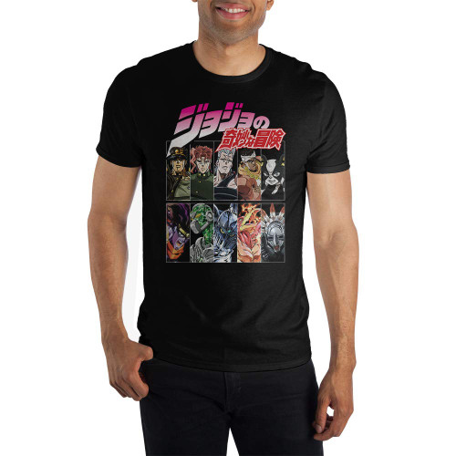 JoJo's Bizarre Adventure Stardust Crusaders Joestar Group Black Short-Sleeve T-Shirt-XX-Large