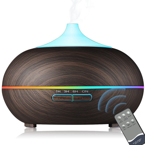Essential Oil Diffuser, 550ml Diffuser Essential Oils Large Room, Home, Aromatherapy Diffuser Humidifier with Cool Mist, 4 Timer 7 Colors Lights Waterless Auto Off