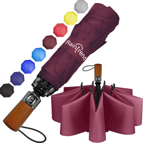 Bordeaux Reverse Umbrella Windproof Umbrella Large Umbrella for Rain Portable Umbrella Folding Umbrella Compact Automatic Umbrella Inverted Travel Umbrella Windproof Compact Umbrella