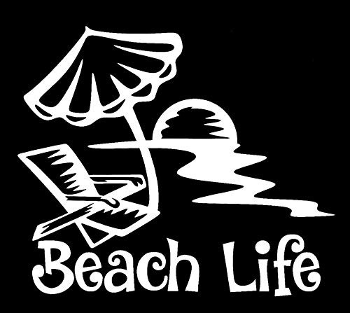 LLI Beach Life 2 | Decal Vinyl Sticker | Cars Trucks Vans Walls Laptop | White | 5.5 x 4.7 in | LLI1232