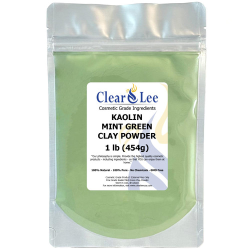ClearLee Kaolin Mint Green Clay Cosmetic Grade Powder - 100% Pure Natural Powder - Great For Skin Detox, Rejuvenation, and More - Heal Damaged Skin - DIY Clay Face Mask (1 lb) ClearLee Kaolin Mint Green Clay Cosmetic Grade Powder - 100% Pure Natural Powder - Great For Skin Detox, Rejuvenation, and More - Heal Damaged Skin - DIY Clay Face Mask (1 lb)