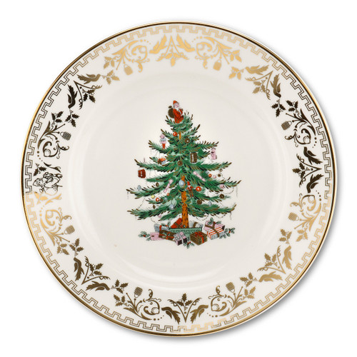 Spode Christmas Tree Gold Salad Plate | Plate for Salad, Pasta, Appetizer, and Dessert | Christmas Dinnerware Made of Fine Porcelain | 8-Inch | Dishwasher Safe Spode Christmas Tree Gold Salad Plate | Plate for Salad, Pasta, Appetizer, and Dessert | Christmas Dinnerware Made of Fine Porcelain | 8-Inch | Dishwasher Safe