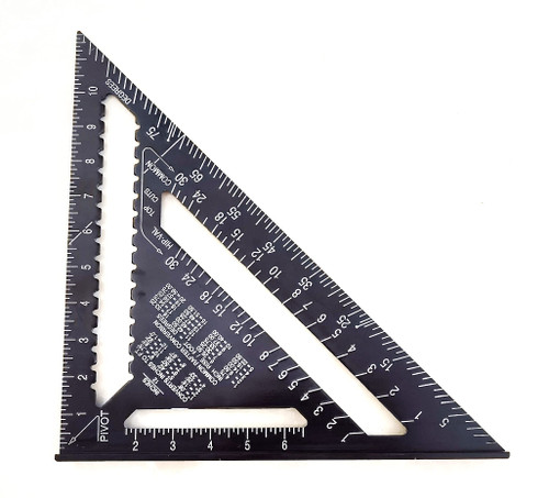 Aluminum Alloy 12-inch Construction Triangle Ruler Protractor Double Scale Miter Framing Measurement Ruler for Carpenter Woodworking Tools (12-inch)