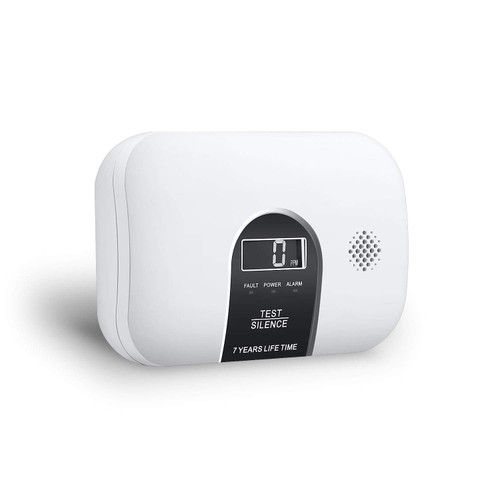 Ecoey Carbon Monoxide Detector Alarm, 7-Year Carbon Monoxide Detectors Battery Powered with LCD Digital Display, CO Detector with Silence Function and Test Button, FJ128, 1 Pack