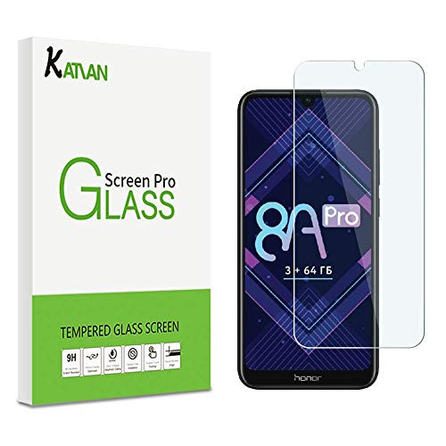 [2 Pack] KATIAN Compatibe Huawei Honor 8A Pro Protector, HD Clear Protector [Anti-Scratch] [No-Bubble], 9H Hardness Tempered Glass Film for Huawei Honor 8A Pro [Versions:JAT-L41]