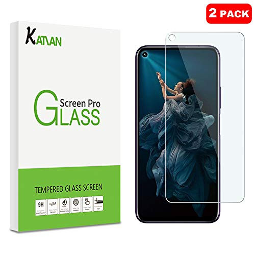 [2 Pack] KATIAN for Huawei Honor 20 [2019] Protector, HD Clear Protector [Anti-Scratch] [No-Bubble], 9H Hardness Tempered Glass Film for Huawei Honor 20 [2019]