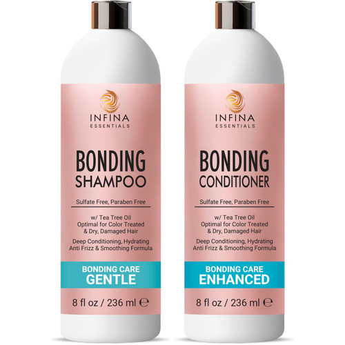 INFINA ESSENTIALS Bonding Shampoo and Conditioner Set - Intense Bond Repair Shampoo and Conditioner for Damaged Hair - Strengthen and Restore - Ultimate Clarifying Hair Repair - 8 fl oz each INFINA ESSENTIALS Bonding Shampoo and Conditioner Set - Intense Bond Repair Shampoo and Conditioner for Damaged Hair - Strengthen and Restore - Ultimate Clarifying Hair Repair - 8 fl oz each