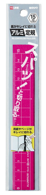 Kutsuwa XS15PK STAD Aluminum Ruler, 5.9 inches (15 cm), Pink