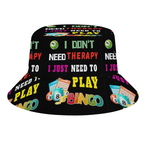 Vajriputra I Don't Need Therapy, I Just Need to Bingo Summer Hats for Women, Unisex Bucket Hat Sun Hat Full Print Outdoor Beach Travel?one Size