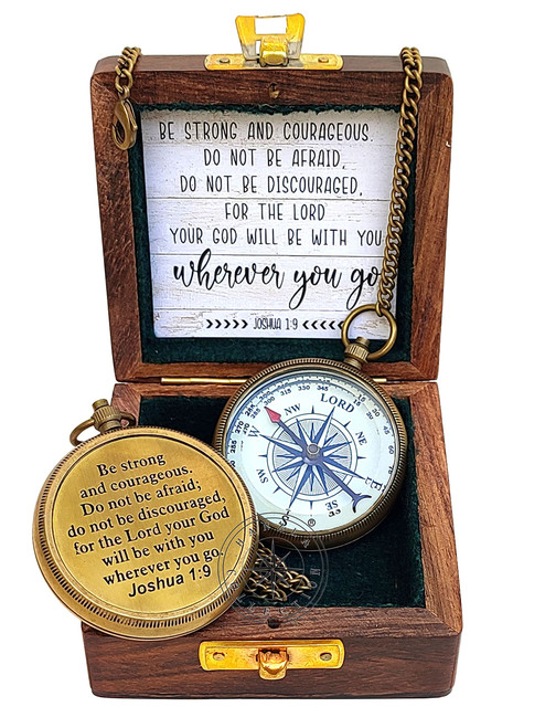 Be Strong and Courageous, Do Not Be Afraid Quote Engraved Brass Directional Magnetic Compass, Joshua 1: 9 Religious Gifts for Women Men Boy Girl, Confirmation Gift Ideas, Baptism & Missionary Gifts Be Strong and Courageous, Do Not Be Afraid Quote Engraved Brass Directional Magnetic Compass, Joshua 1: 9 Religious Gifts for Women Men Boy Girl, Confirmation Gift Ideas, Baptism & Missionary Gifts
