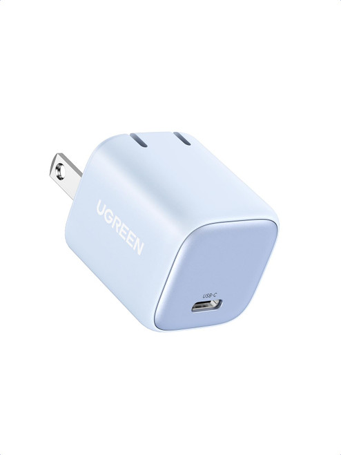 UGREEN 30W USB C Charger, Nexode Foldable GaN PPS Compact Fast Wall Charger Block, USB-C Power Adapter for iPhone 15 Pro Max/14/13, Galaxy S23 Ultra, Google Pixel 7, MacBook Air, iPad Pro (Blue)