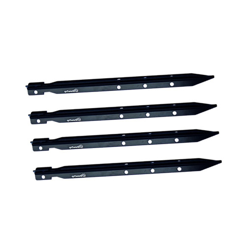 FOYTOKI 4pcs Garden Ground Stakes Ground Pegs Aluminum Tent Stakes Heavy Duty Tent Spikes Sand Stakes Tent Anchors Tent Stakes Metal Black Metal Camping Tent Stakes Peg Earth Tones Canopy