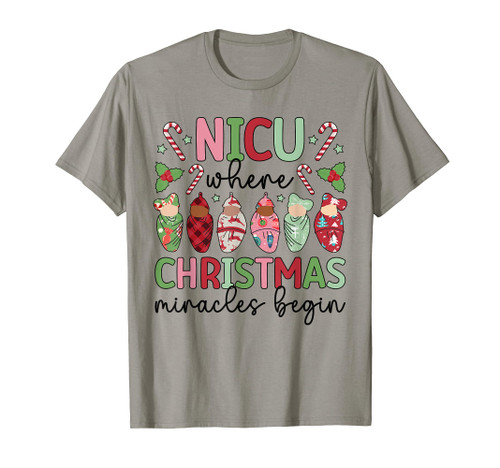 NICU Christmas Miracles NICU Nurse Xmas Party NICU Nursing T-Shirt NICU Christmas Miracles NICU Nurse Xmas Party NICU Nursing T-Shirt
