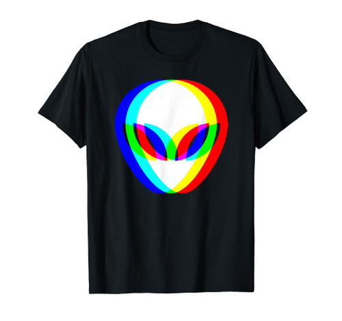 Alien Head Trippy Vaporwave Techno Rave EDM Music Festival T-Shirt